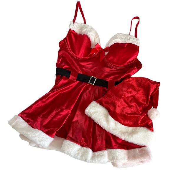 Yandy Dresses & Skirts - Yandy Christmas Santa Red and White Babydoll
Women's Halloween Costume Size S/M